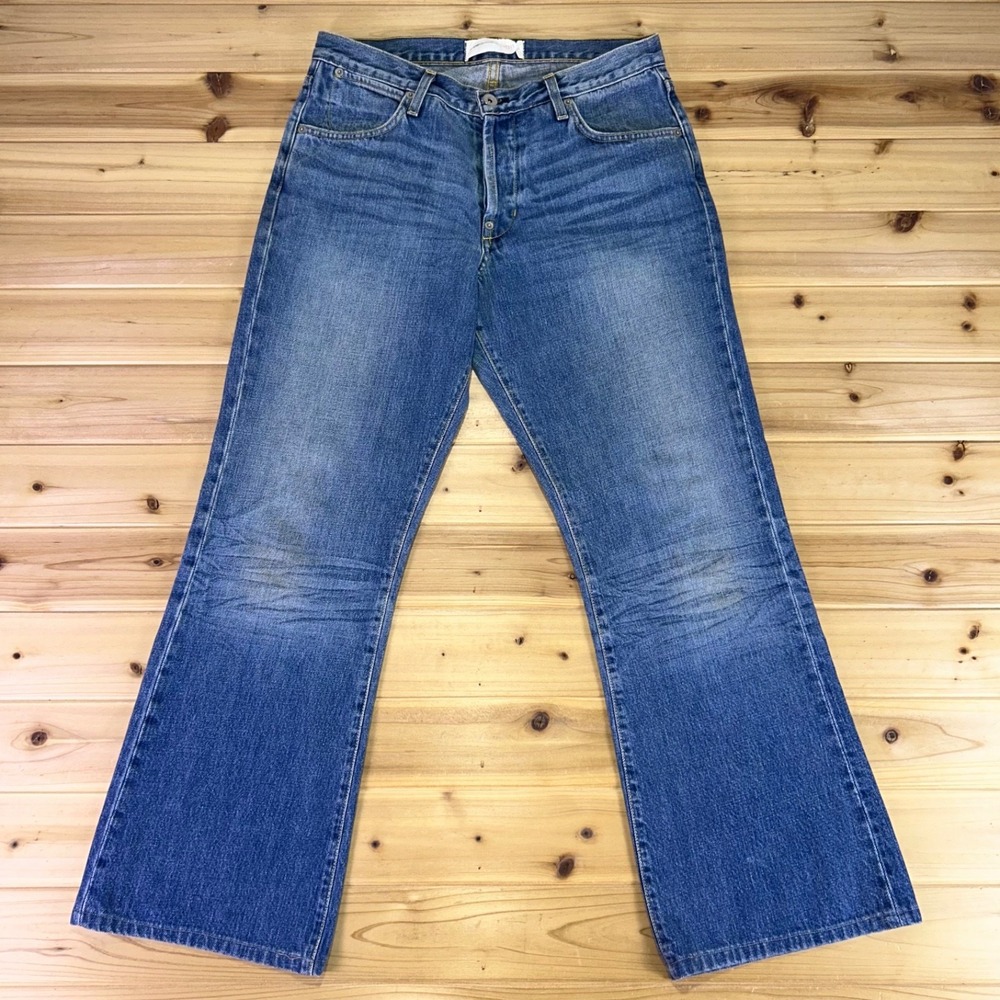 Paper Denim & Cloth Jeans Womens 31 Flared Bootcut Button Fly Denim Blue Jeans